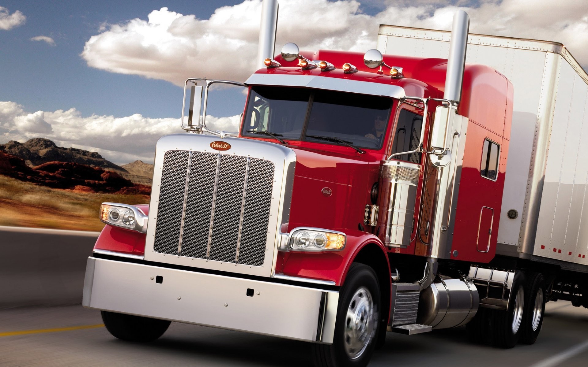 American Truck Wallpapers - Red Semi Truck , HD Wallpaper & Backgrounds