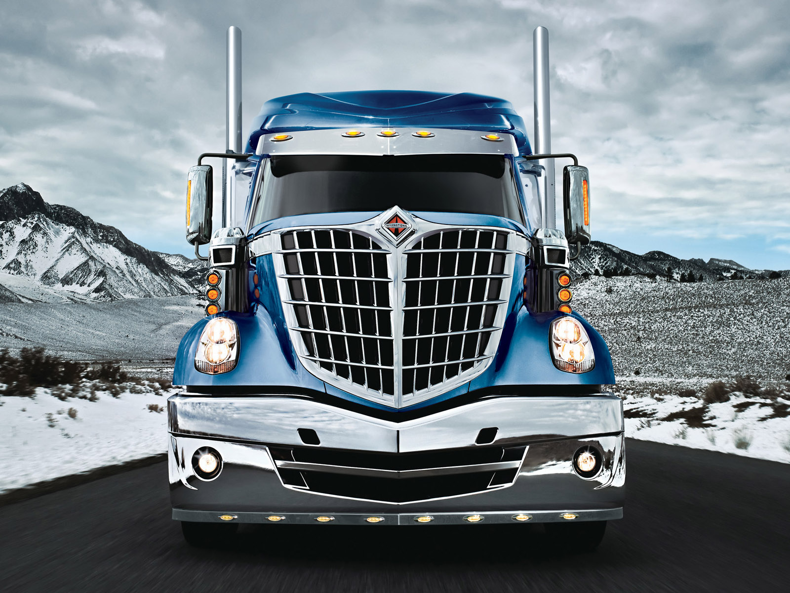 Free Download Semi Truck Background - International Lonestar , HD Wallpaper & Backgrounds