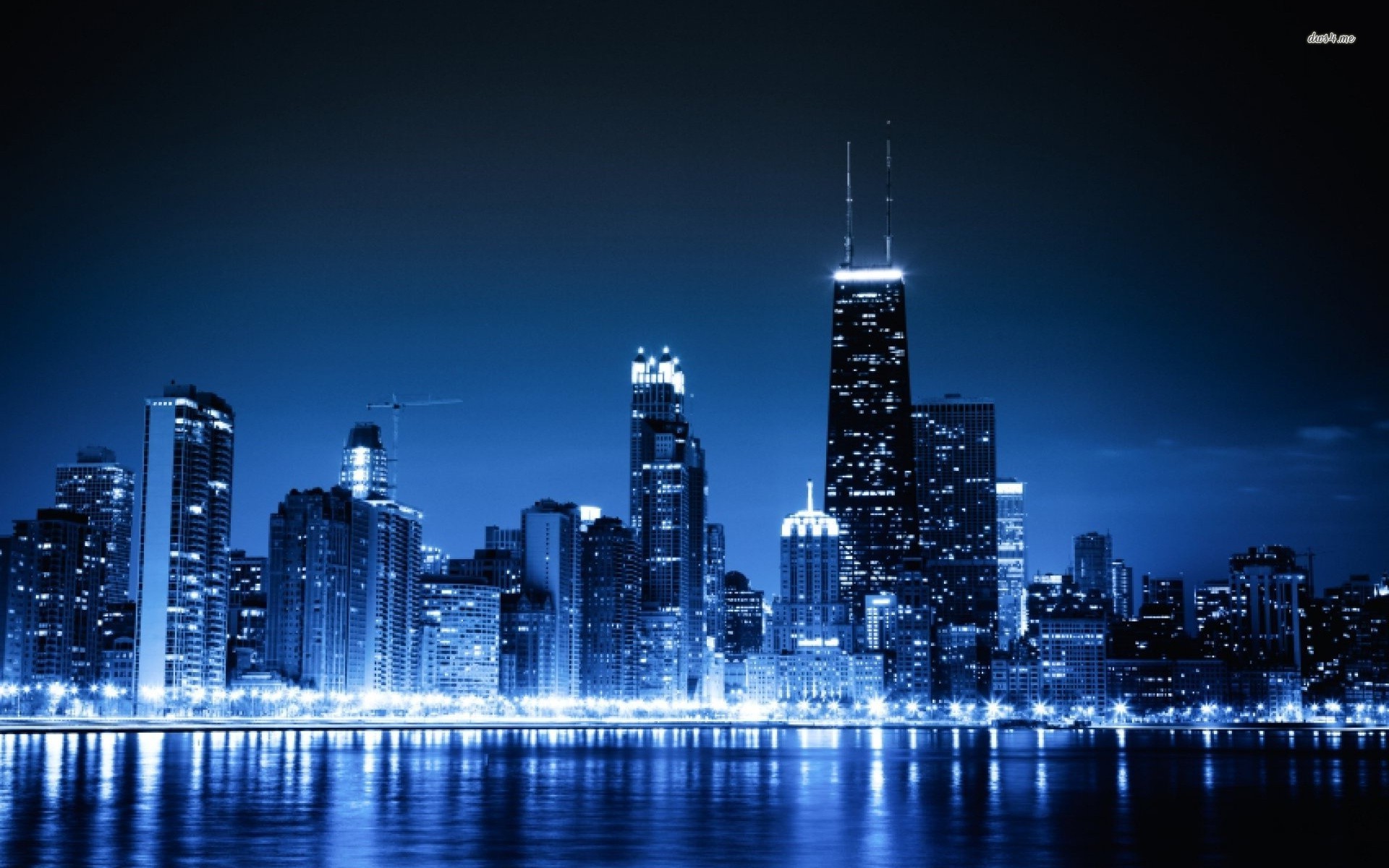 Chicago At Night Wallpaper - Chicago At Night Wallpaper Hd , HD Wallpaper & Backgrounds