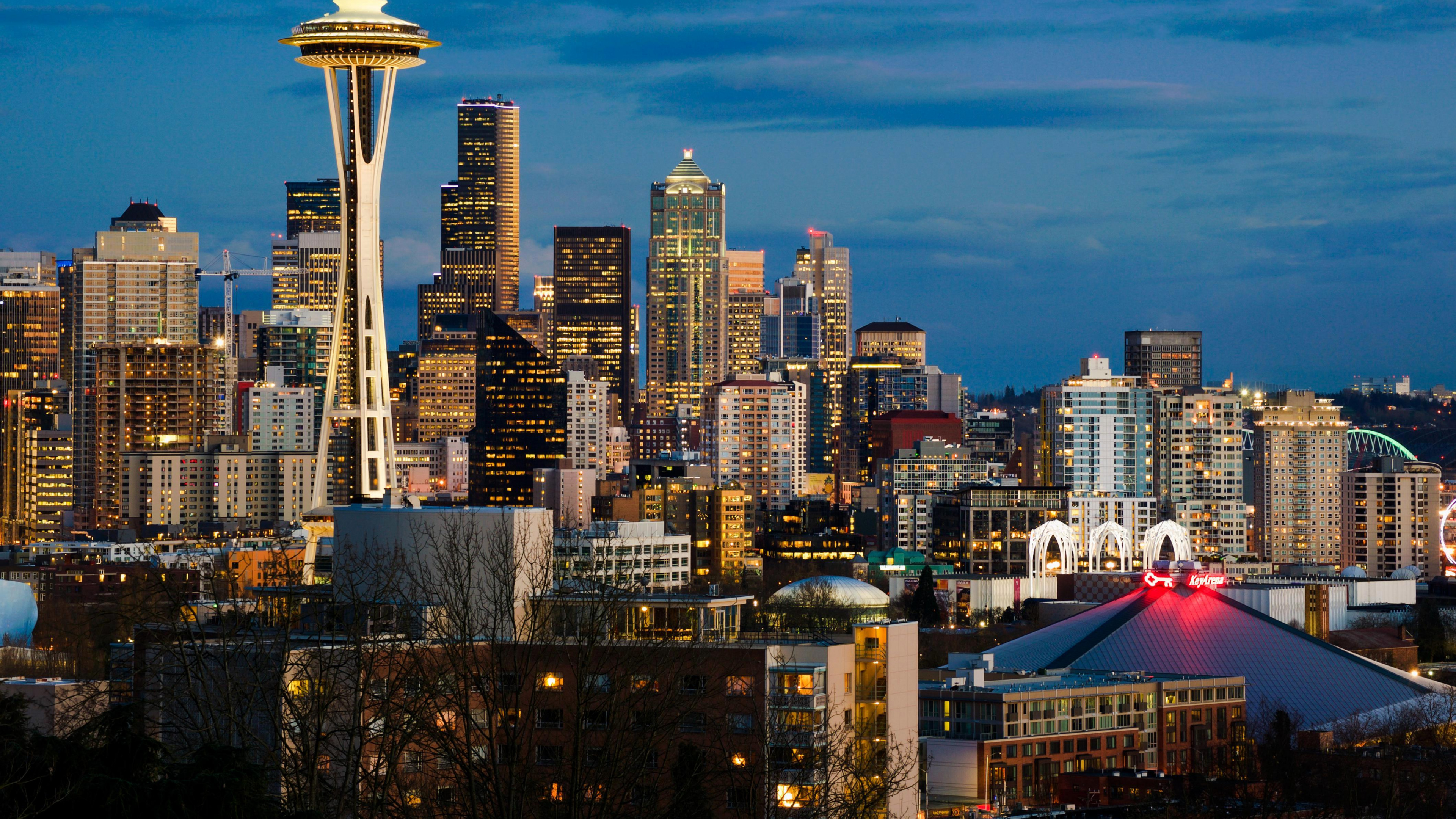 Landmark, Tower Block, Space Needle, Downtown, Downtown - Seattle , HD Wallpaper & Backgrounds