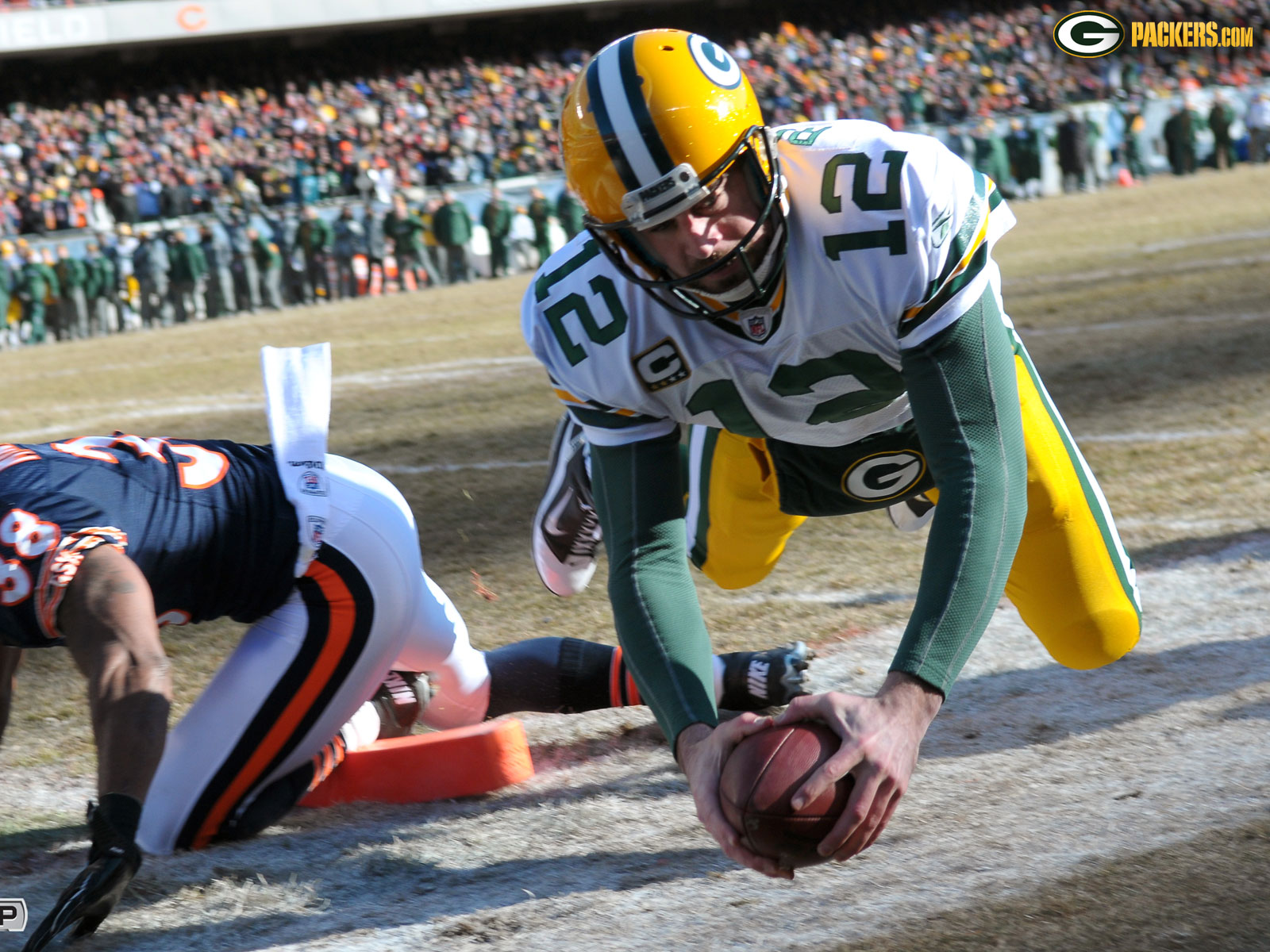 Nfl Green Bay Packers Qb Aaron Rodgers Touchdown - Green Bay Packers Hd , HD Wallpaper & Backgrounds