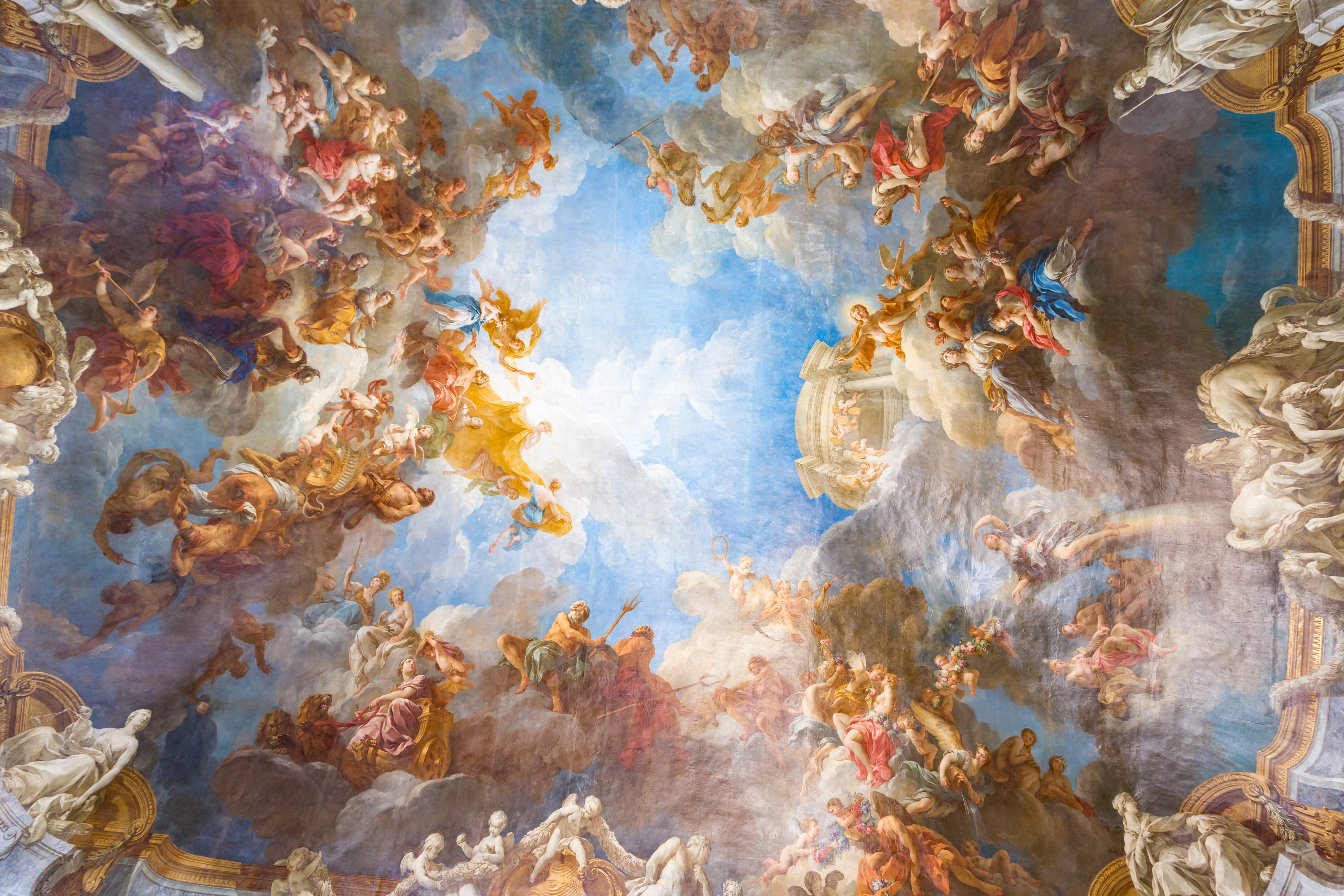 Original Images - Palace Of Versailles Painting , HD Wallpaper & Backgrounds