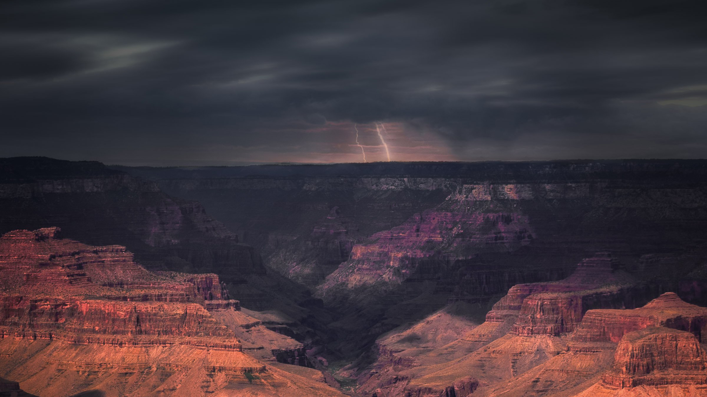 Storm Passing Through The Grand Canyon - Grand Canyon National Park , HD Wallpaper & Backgrounds
