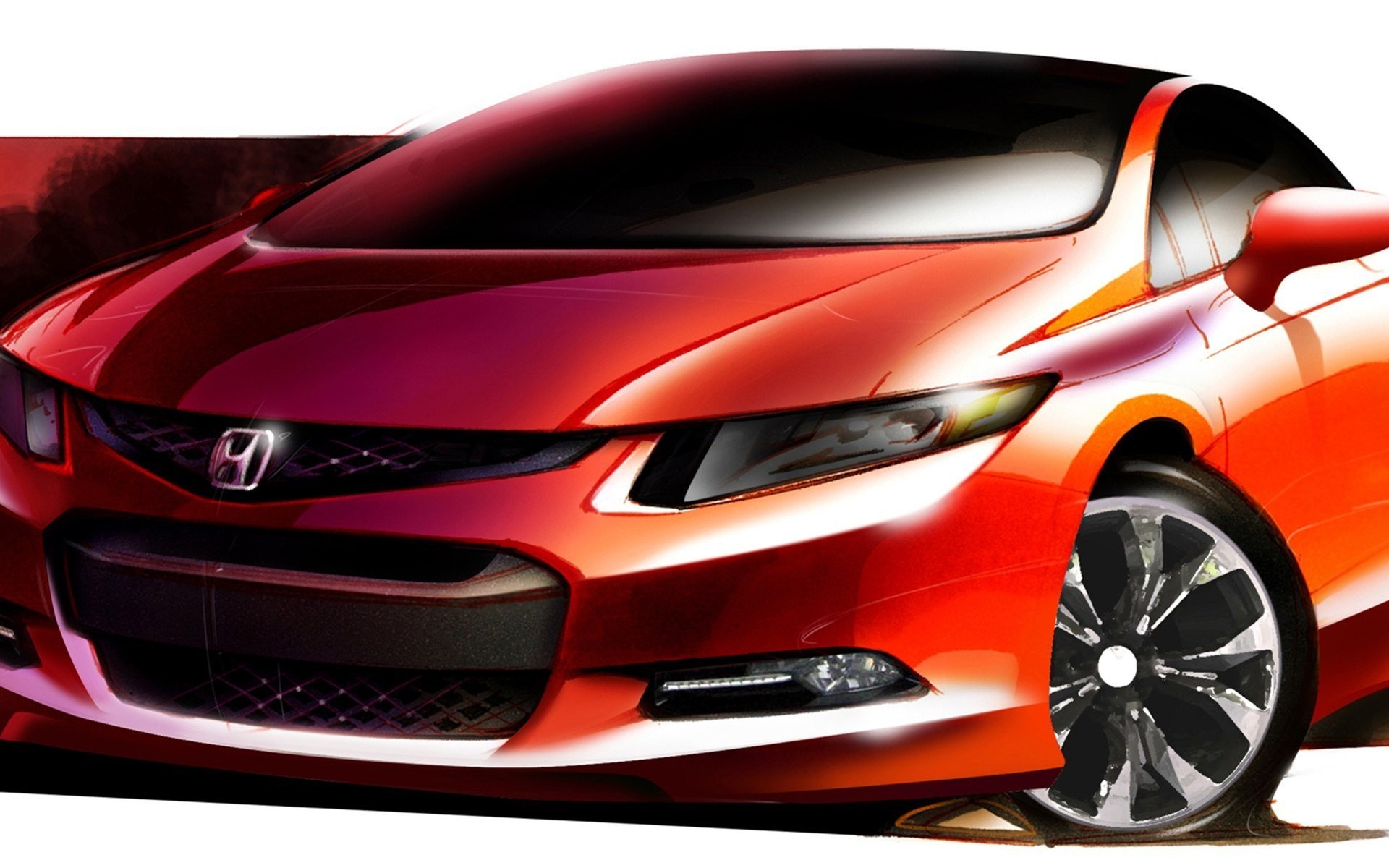 Download Wallpaper Awesome Honda City Sketch - Honda Civic 2022 Concept , HD Wallpaper & Backgrounds