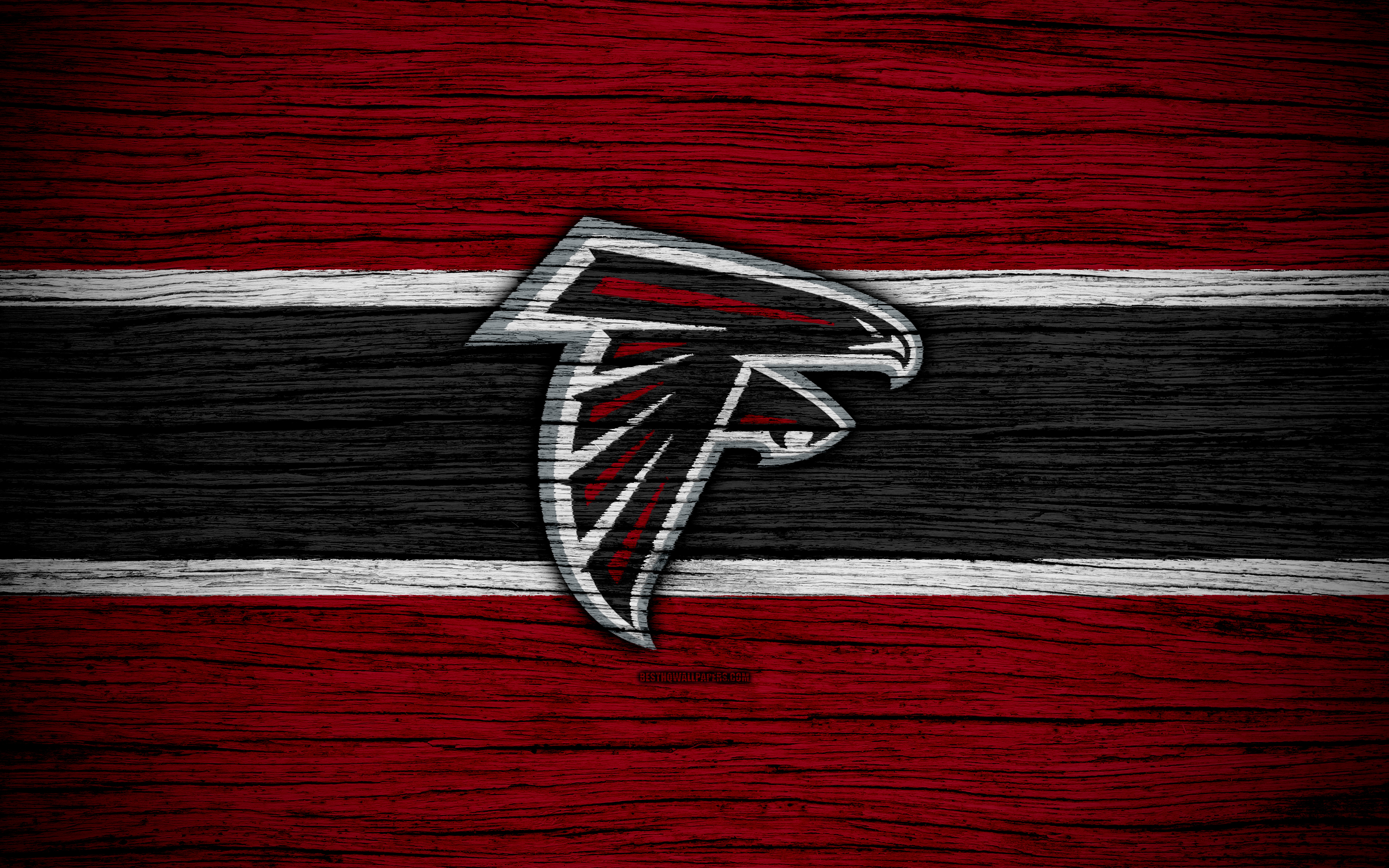  Atlanta  Falcons  Nfl 4k  Wooden Texture American Logo 