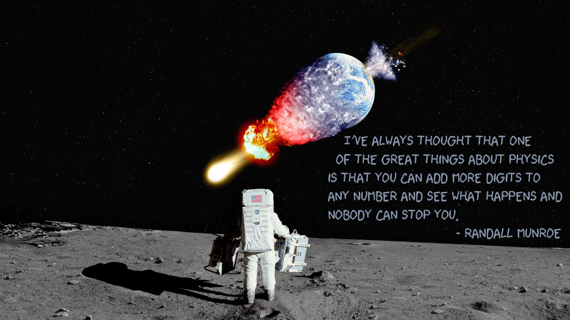 Earth Meteor Astronaut Randall Munroe Quote - Asteroid Going Through Planet , HD Wallpaper & Backgrounds