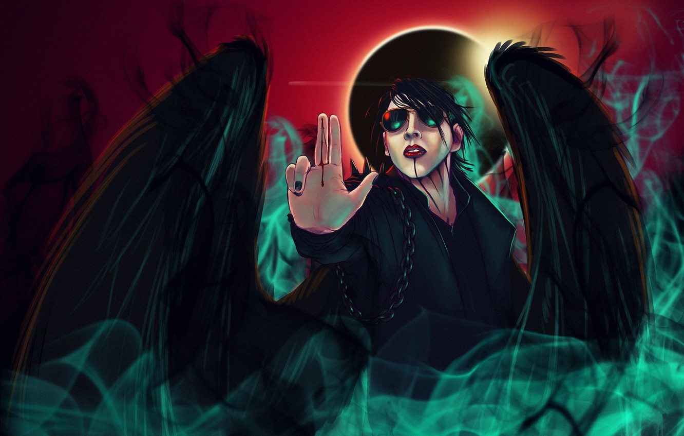 Photo Wallpaper Hand, Glasses, Rock, Art, Brian Hugh - Marilyn Manson , HD Wallpaper & Backgrounds