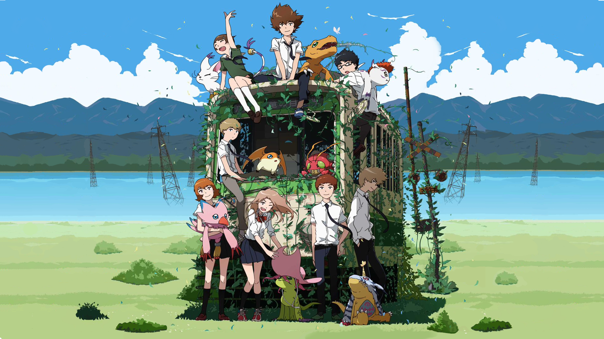 At The Broken Car Anime Digimon Adventure Tri Wallpaper - Digimon Adventure Tri , HD Wallpaper & Backgrounds