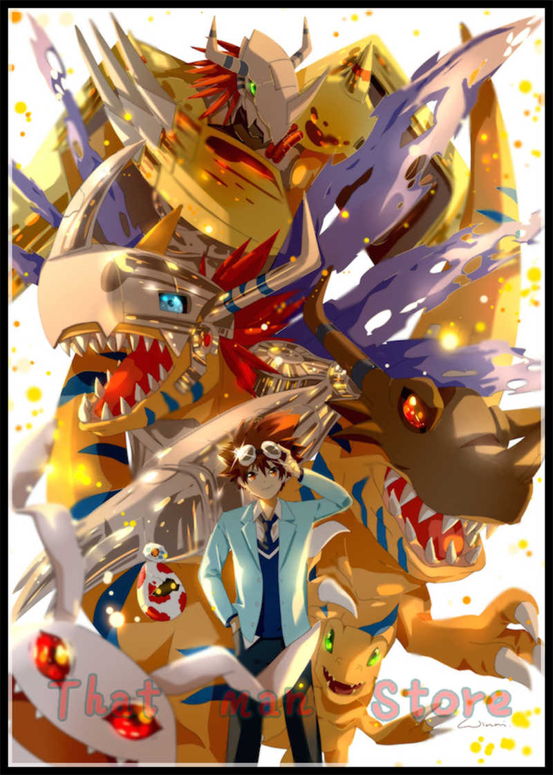 Digimon Adventure Tri Anime White Cardboard Poster Digimon Tri Hd Wallpaper Backgrounds Download