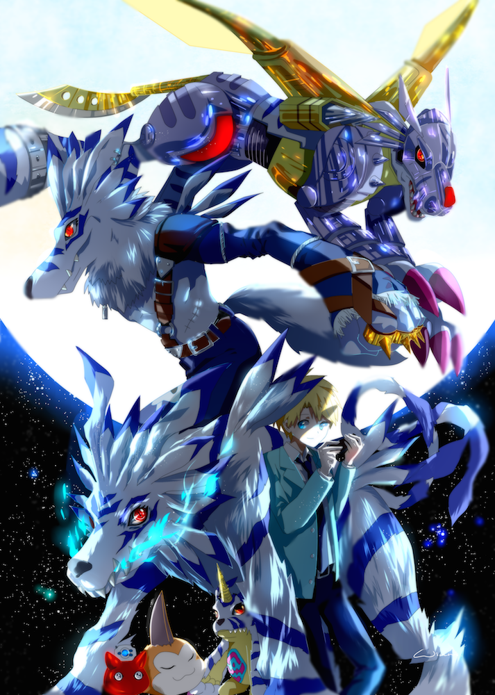 Metalgarurumon, Ishida Yamato, Weregarurumon, Garurumon, - Digimon Adventure Tri Gabumon , HD Wallpaper & Backgrounds