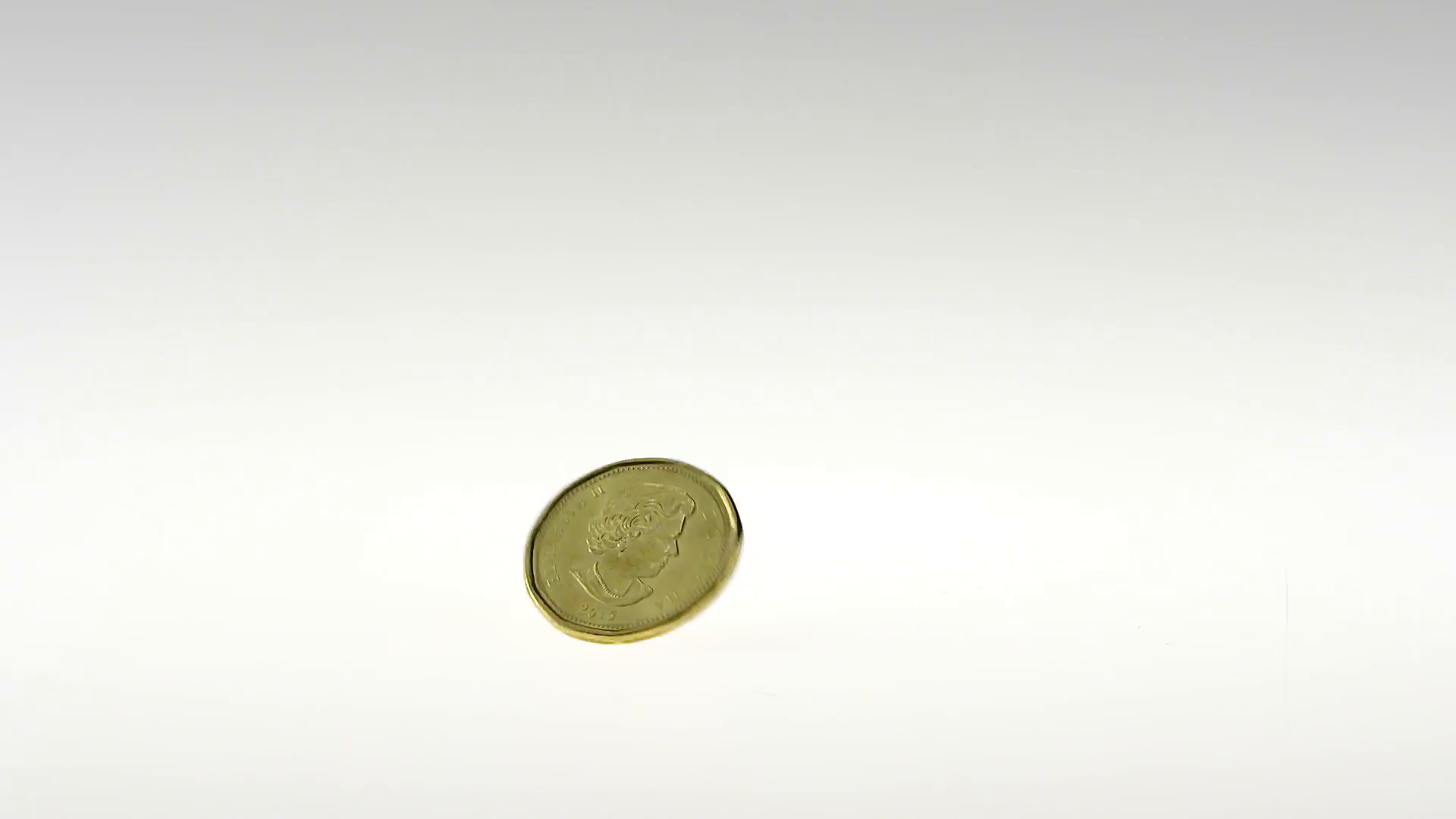180fps Super Slow Motion Loonie Spinning On A White - Dime , HD Wallpaper & Backgrounds