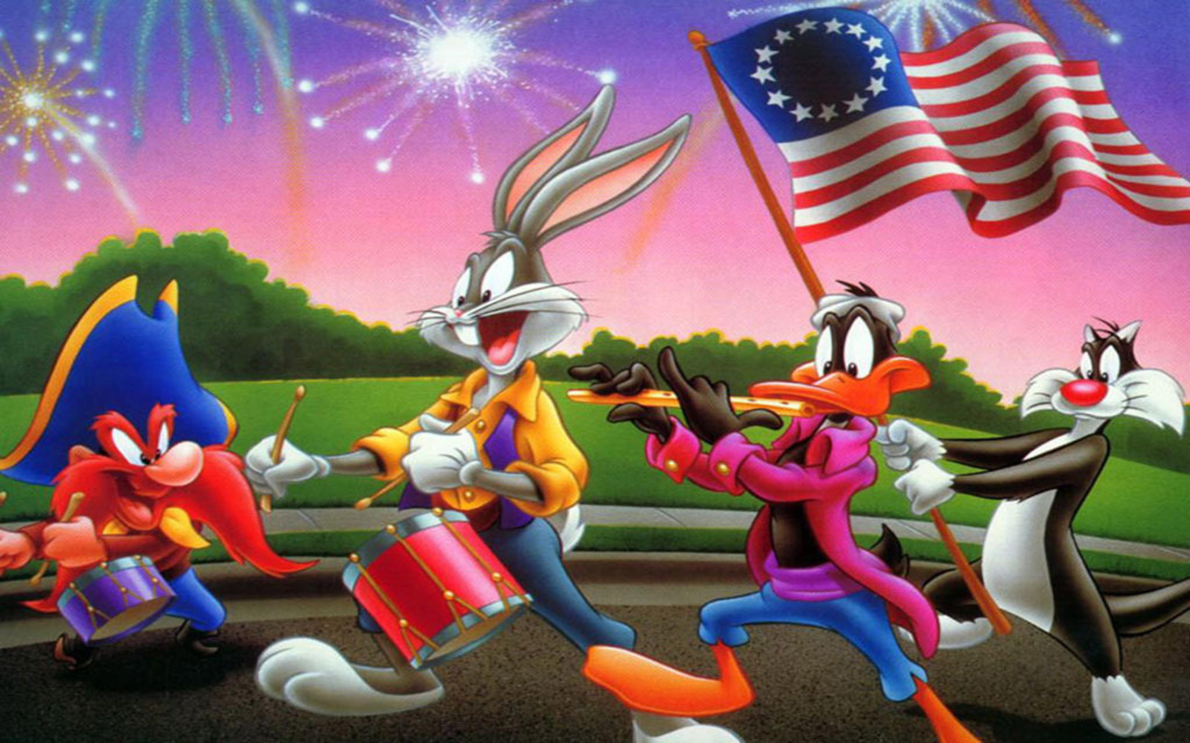 Cartoon Looney Tunes 4th Of July Yosemite Sam Bugs - Looney Tunes 4th Of July , HD Wallpaper & Backgrounds