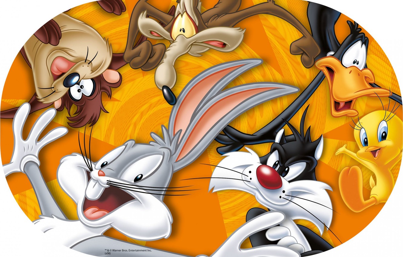 Photo Wallpaper Daffy Duck, Foghorn Leghorn, Tweety, - Looney Tunes Bugs Bunny And Sylvester , HD Wallpaper & Backgrounds