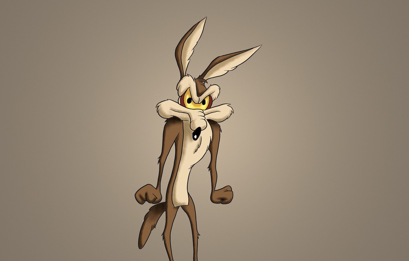 Photo Wallpaper Minimalism, Head, Light Background, - Wile E Coyote Angry , HD Wallpaper & Backgrounds