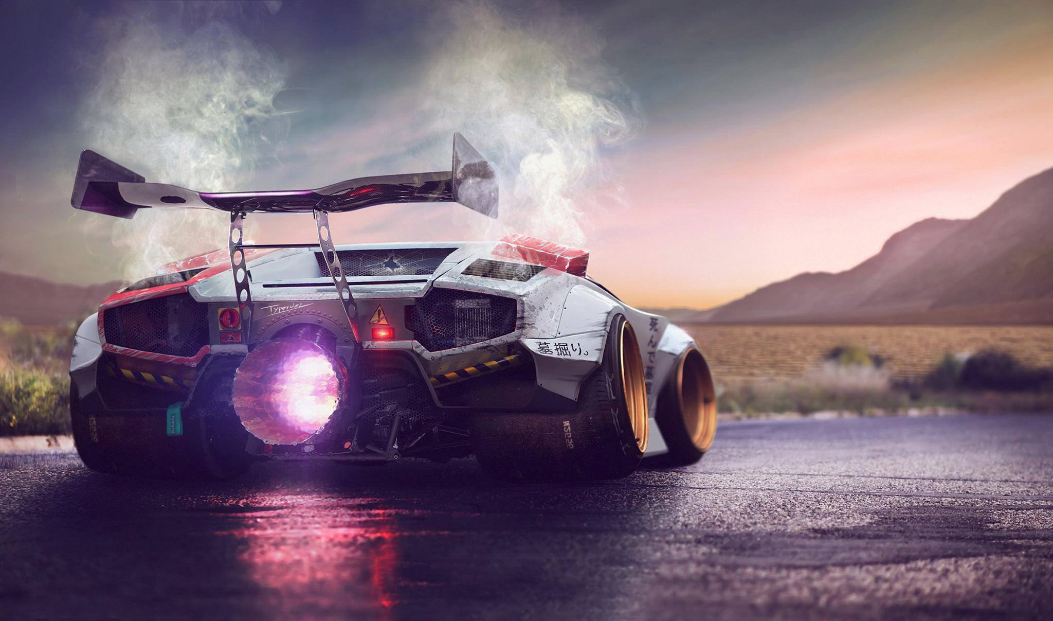 Lamborghini Countach Gravedigger - Back To The 80s Synthwave , HD Wallpaper & Backgrounds
