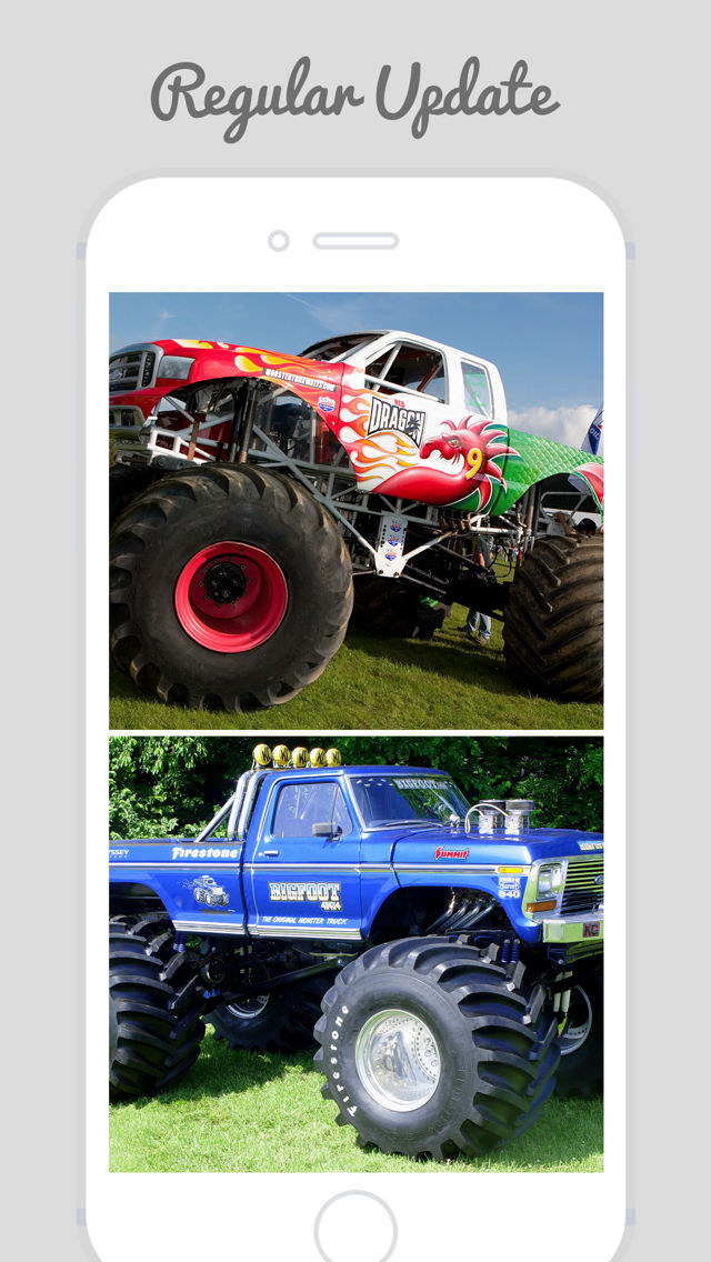 Go To Your Camera Roll, Find The Image, Press The Icon - Bigfoot Monster Truck Iphone , HD Wallpaper & Backgrounds