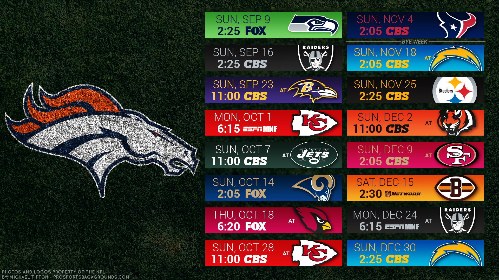 2018 Denver Broncos Wallpapers - Broncos 2018 Schedule Printable , HD Wallpaper & Backgrounds