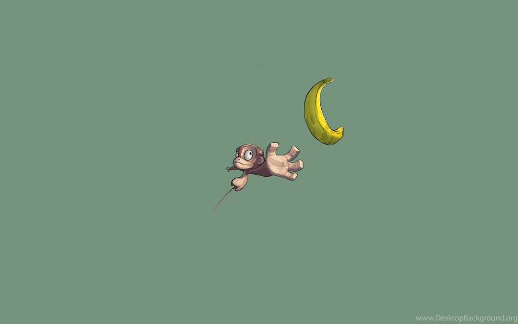 Wallpapers Monkey And Banana 3d Green Backgrounds Wallpapers - Illustration , HD Wallpaper & Backgrounds