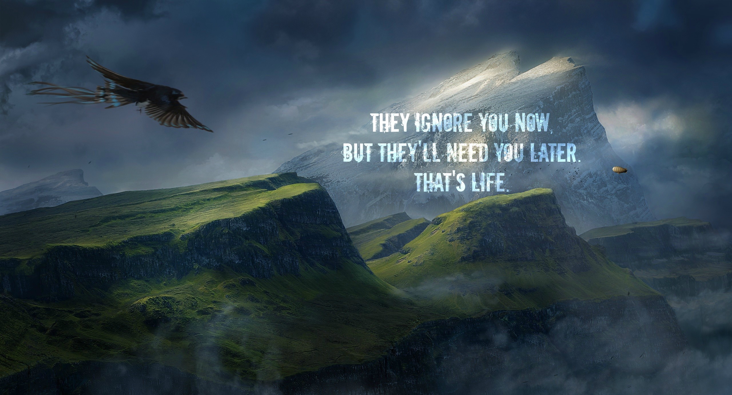 Motivational Quotes Desktop Wallpaper Download Hd Wallpapers - Bird Flying Over Mountains , HD Wallpaper & Backgrounds