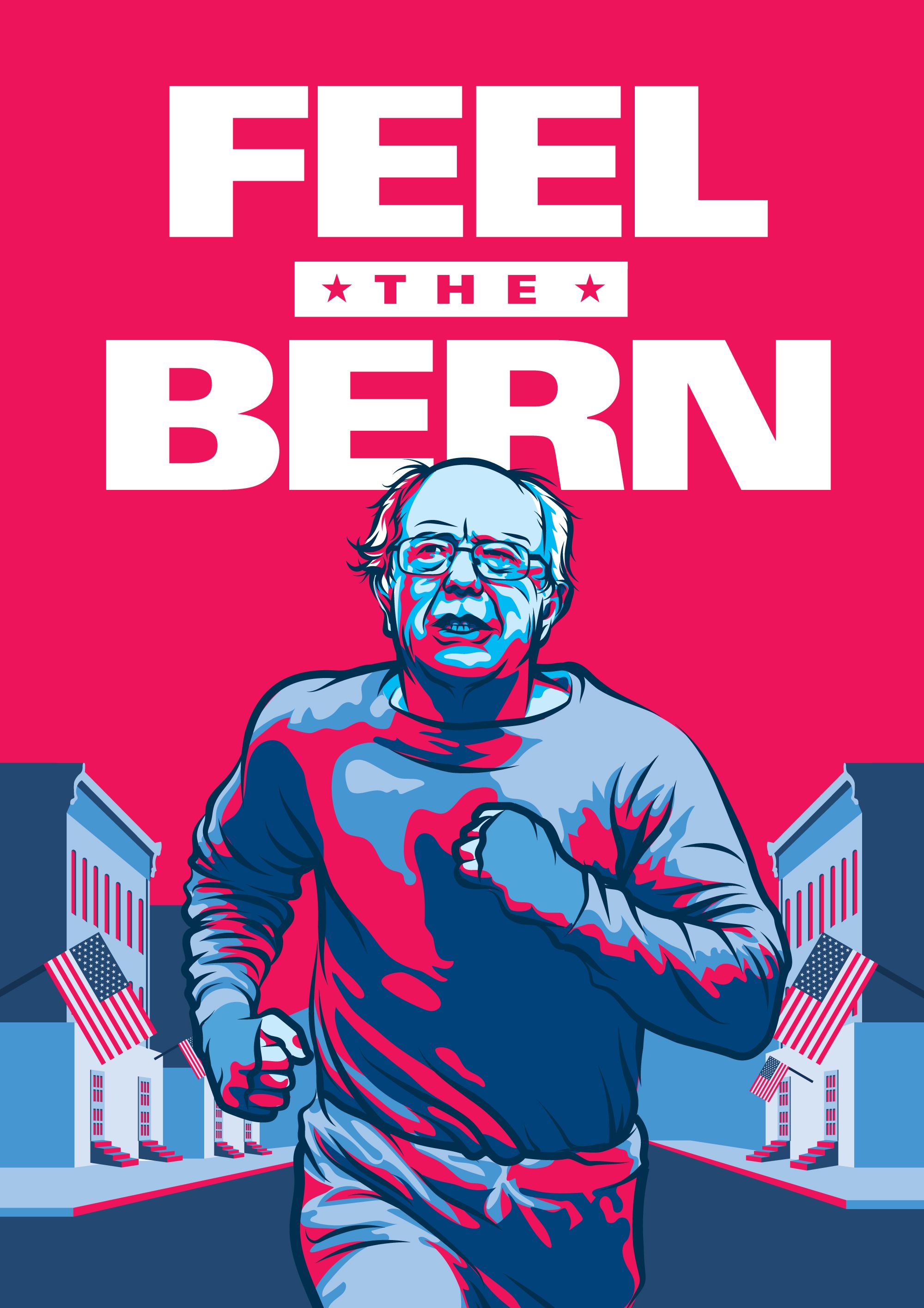 Feel The Bern Rocky Sanders Sandersforpresident - Bernie Sanders Positive Cartoon , HD Wallpaper & Backgrounds