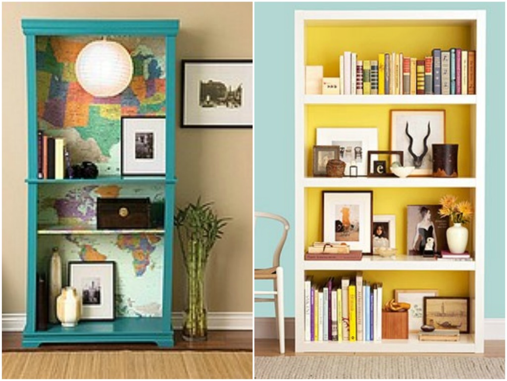 Temporary Fabric Wallpaper Tutorial Heather Handmade - Decorative Bookcase Ideas , HD Wallpaper & Backgrounds