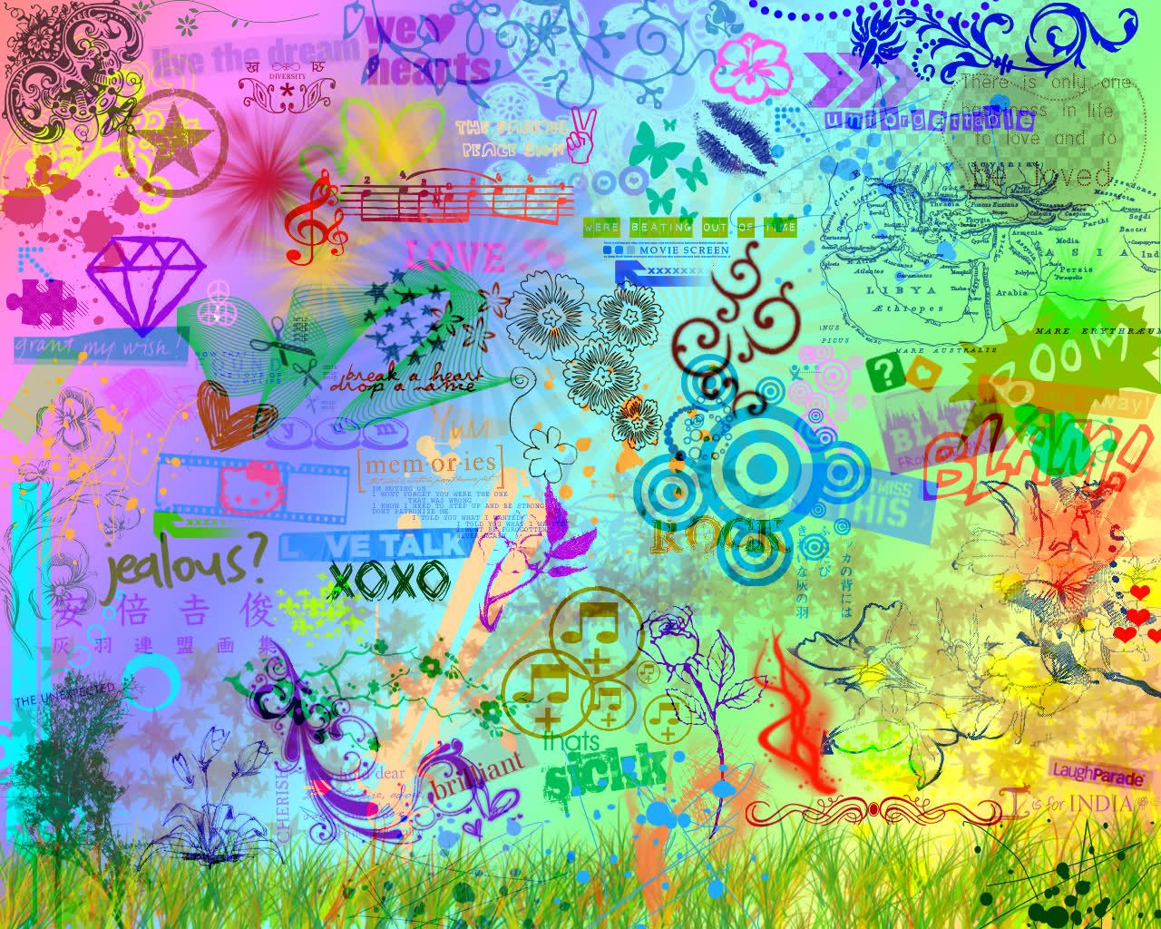 Colorful Peace Wallpapers Widescreen Cute Wallpapers, - Blingee Rainbow Backgrounds , HD Wallpaper & Backgrounds