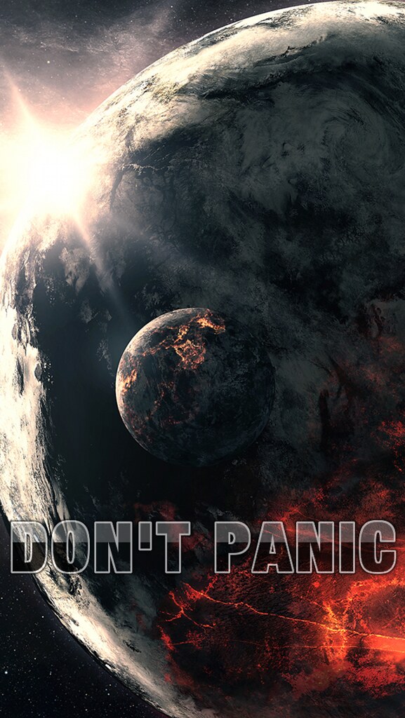 Don't Panic Wallpaper Iphone 5 - Hd 1080p Black And Red , HD Wallpaper & Backgrounds