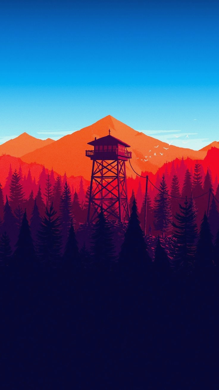 Desktop Backgrounds Iphone Wallpapers Volcano Smartphone - Firewatch Wallpaper Phone , HD Wallpaper & Backgrounds