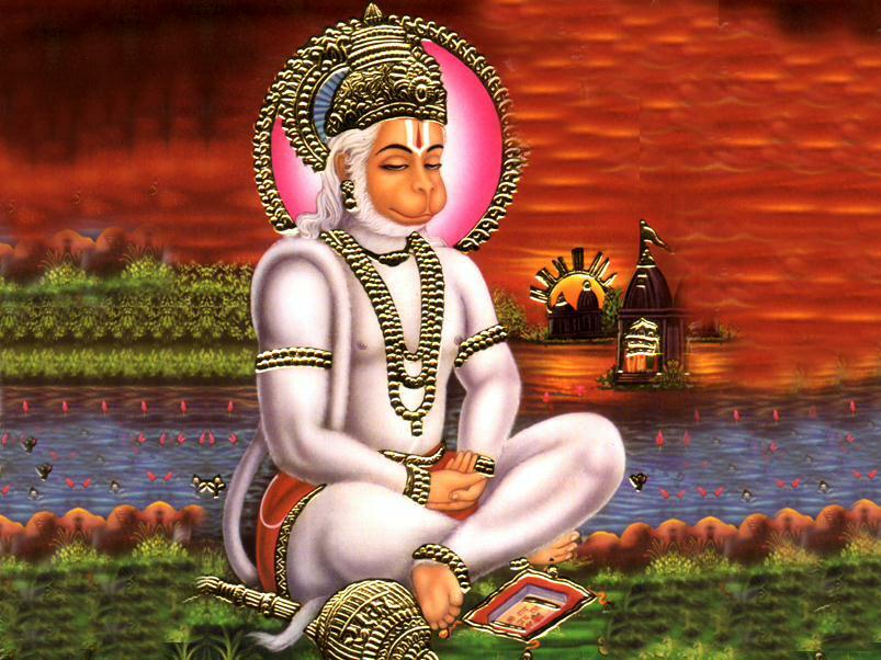 Live Wallpaper Of God Hanuman - Hanuman Meditating Images Hd , HD Wallpaper & Backgrounds