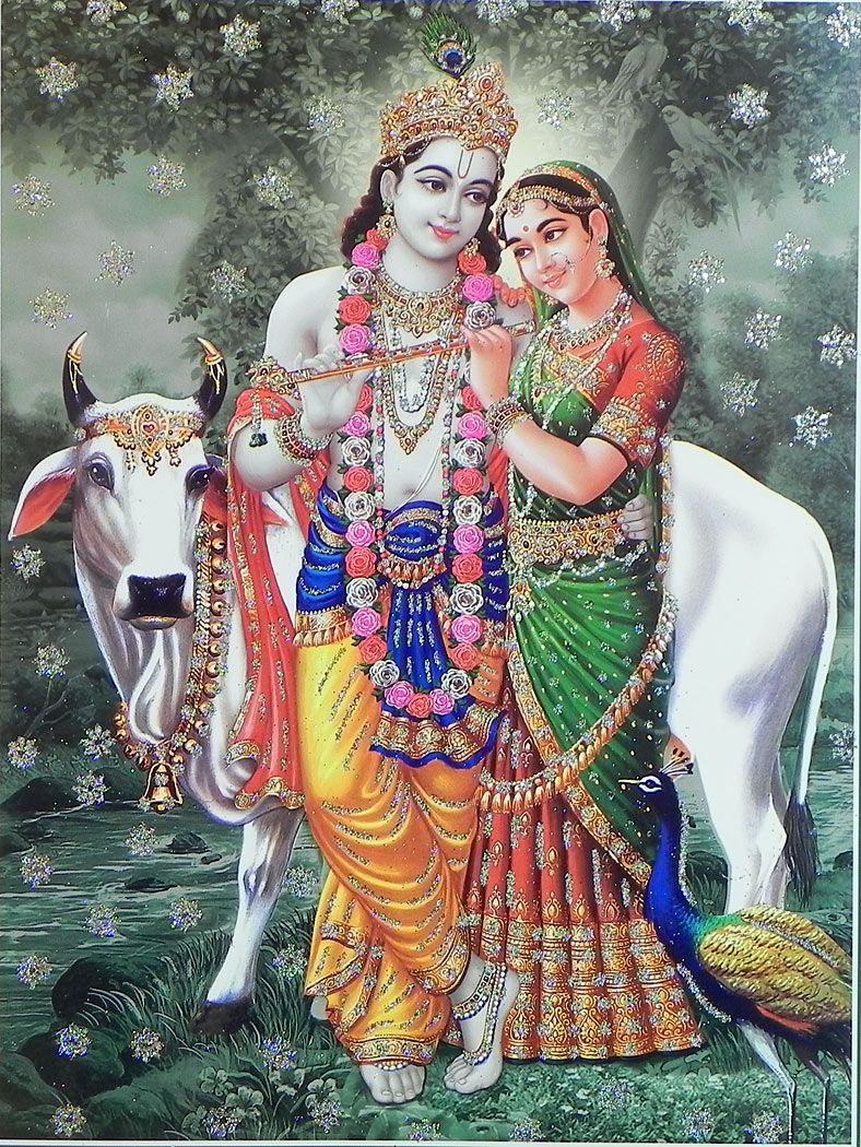 Radha Wallpaper - Radha Krishna With Cow Images Hd , HD Wallpaper & Backgrounds