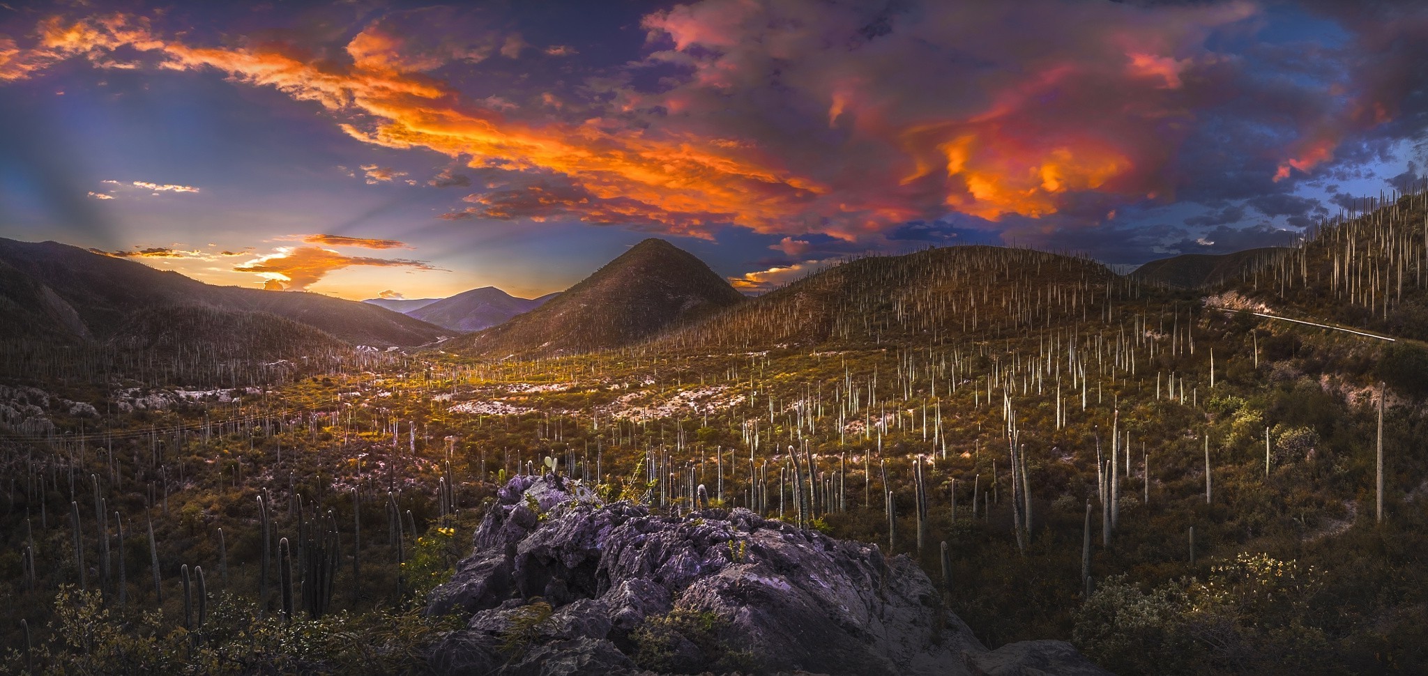 Nature, Landscape, Sunset, Desert, Valley, Hill, Clouds, - Mexico Landscape , HD Wallpaper & Backgrounds