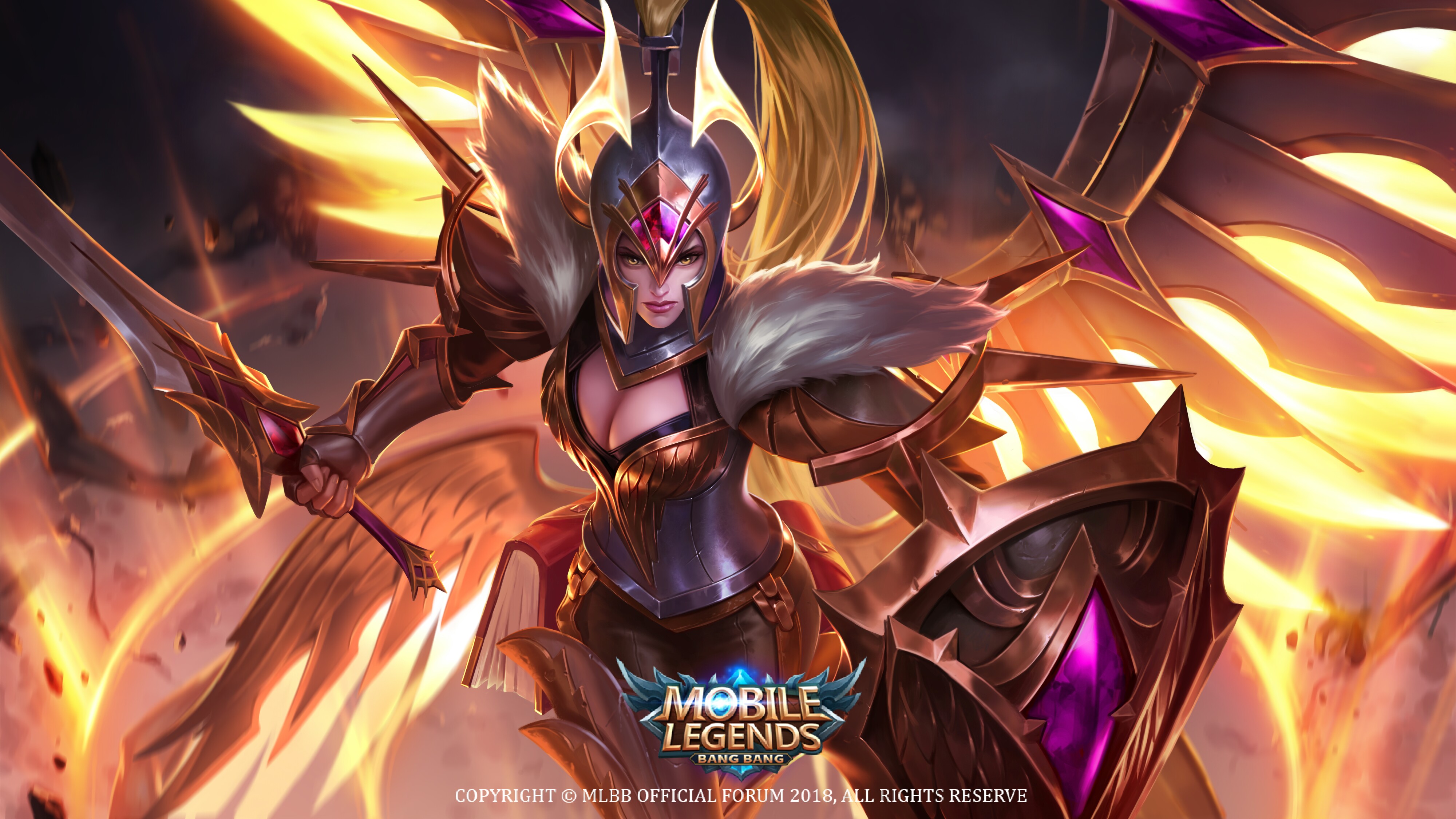 Desktop Wallpapers - Freya War Angel Mobile Legends , HD Wallpaper & Backgrounds