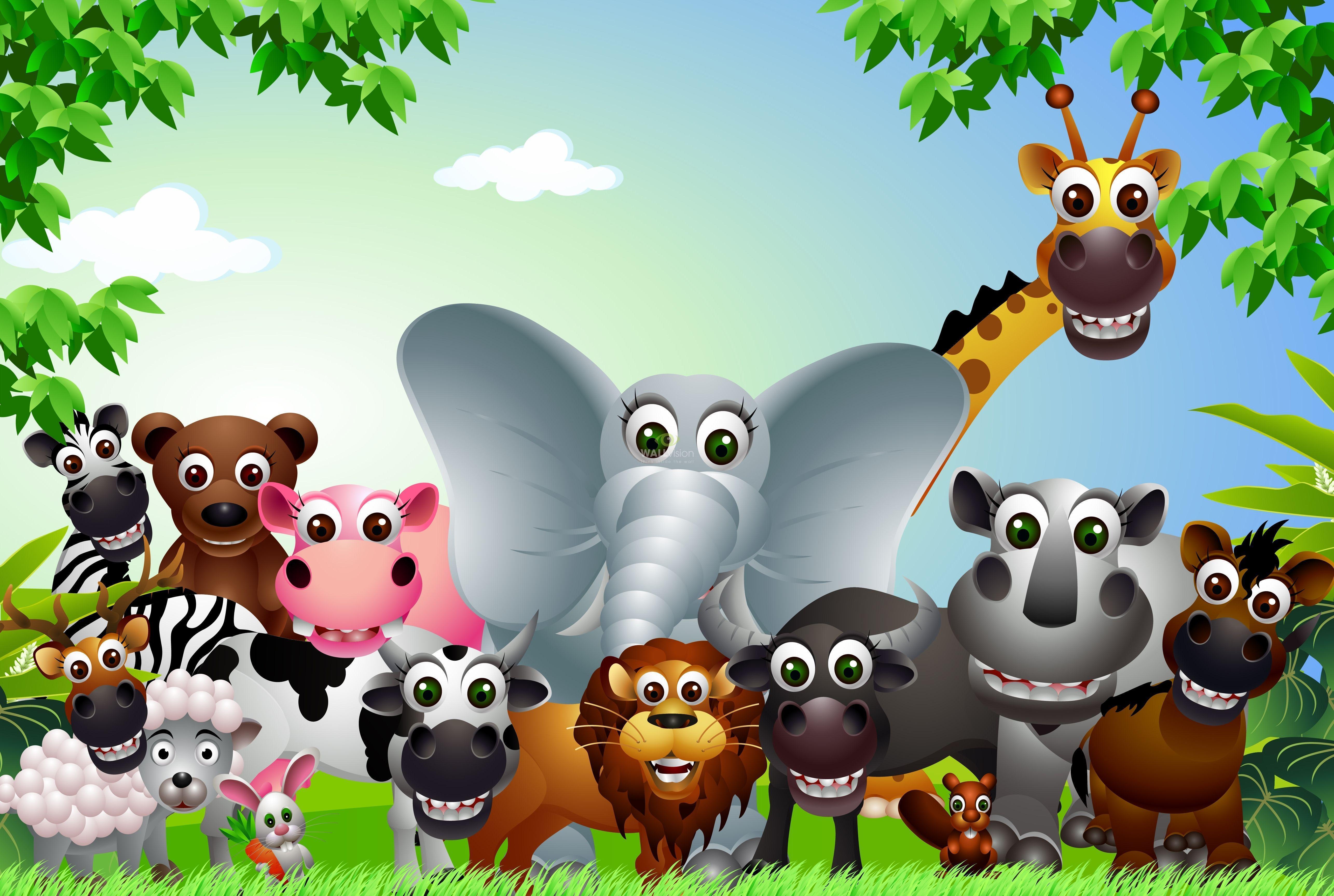 Cartoon Animals Wallpapers - Animal Cartoon Wallpaper Hd , HD Wallpaper & Backgrounds