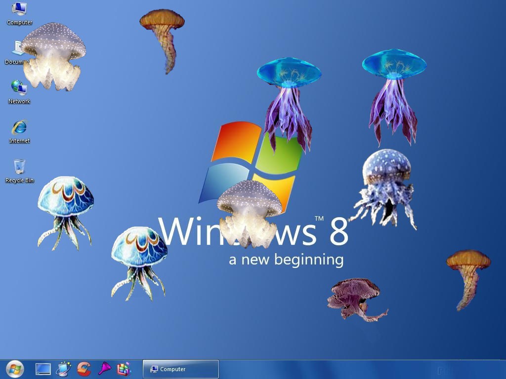 Moving Jellyfish Wallpaper - Windows 8 , HD Wallpaper & Backgrounds