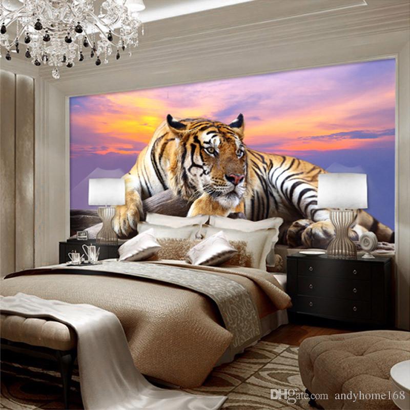 Custom Photo Wallpaper Tiger Animal Wallpapers 3d Large - Tiger Wallpaper For Home , HD Wallpaper & Backgrounds