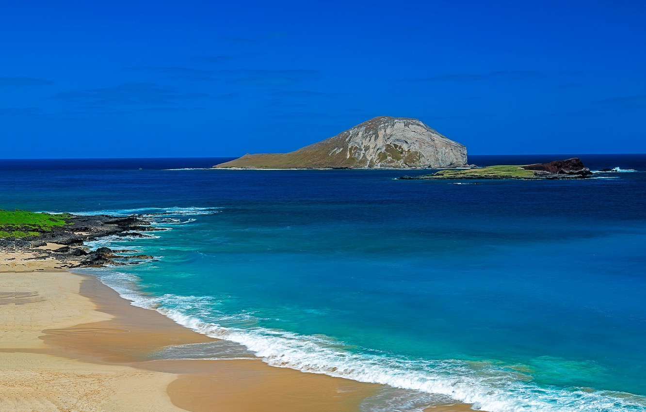 Photo Wallpaper Sea, Shore, Hawaii, Usa, The Island - High Resolution Images Ocean Beach , HD Wallpaper & Backgrounds