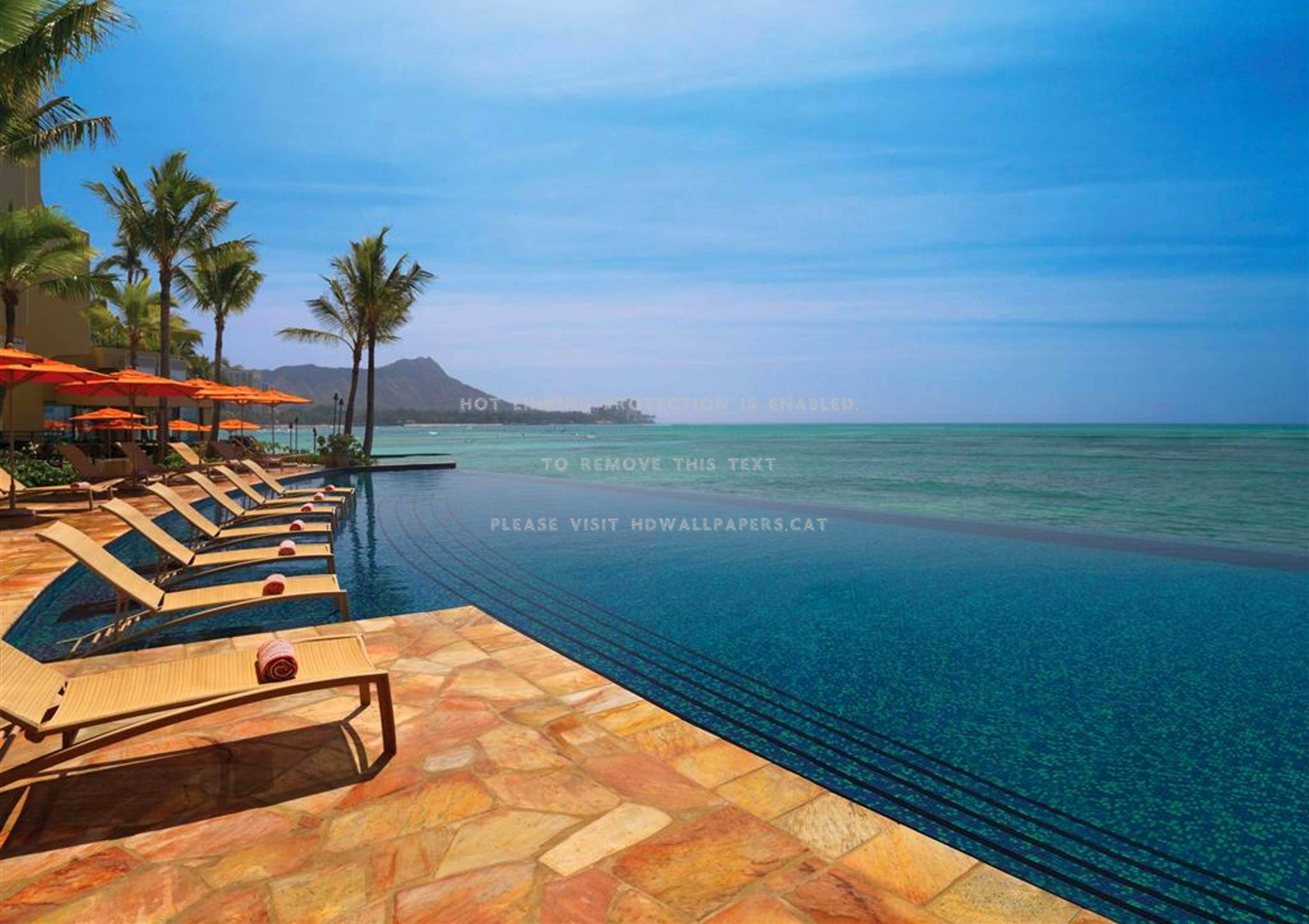 Infinity Pool With Beach , HD Wallpaper & Backgrounds