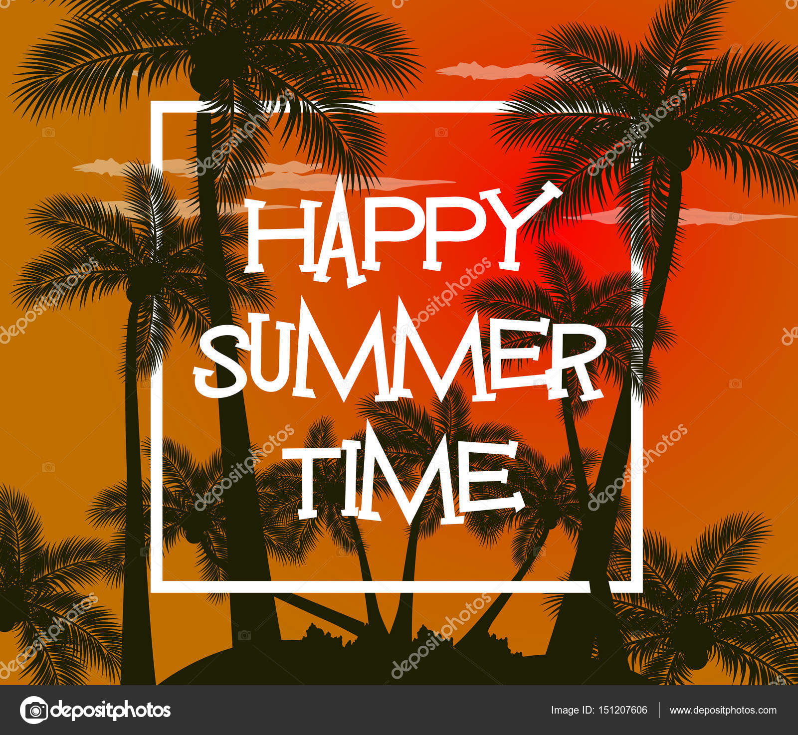 Happy Summer Time Wallpaper With Palm Tree - Attalea Speciosa , HD Wallpaper & Backgrounds