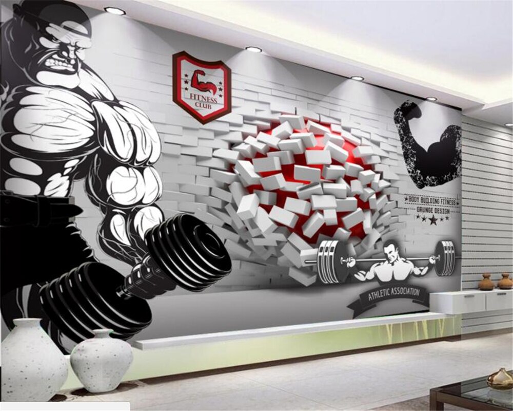 Beibehang Customize Any Size Wallpaper 3d Broken Wall - Mural Gym , HD Wallpaper & Backgrounds
