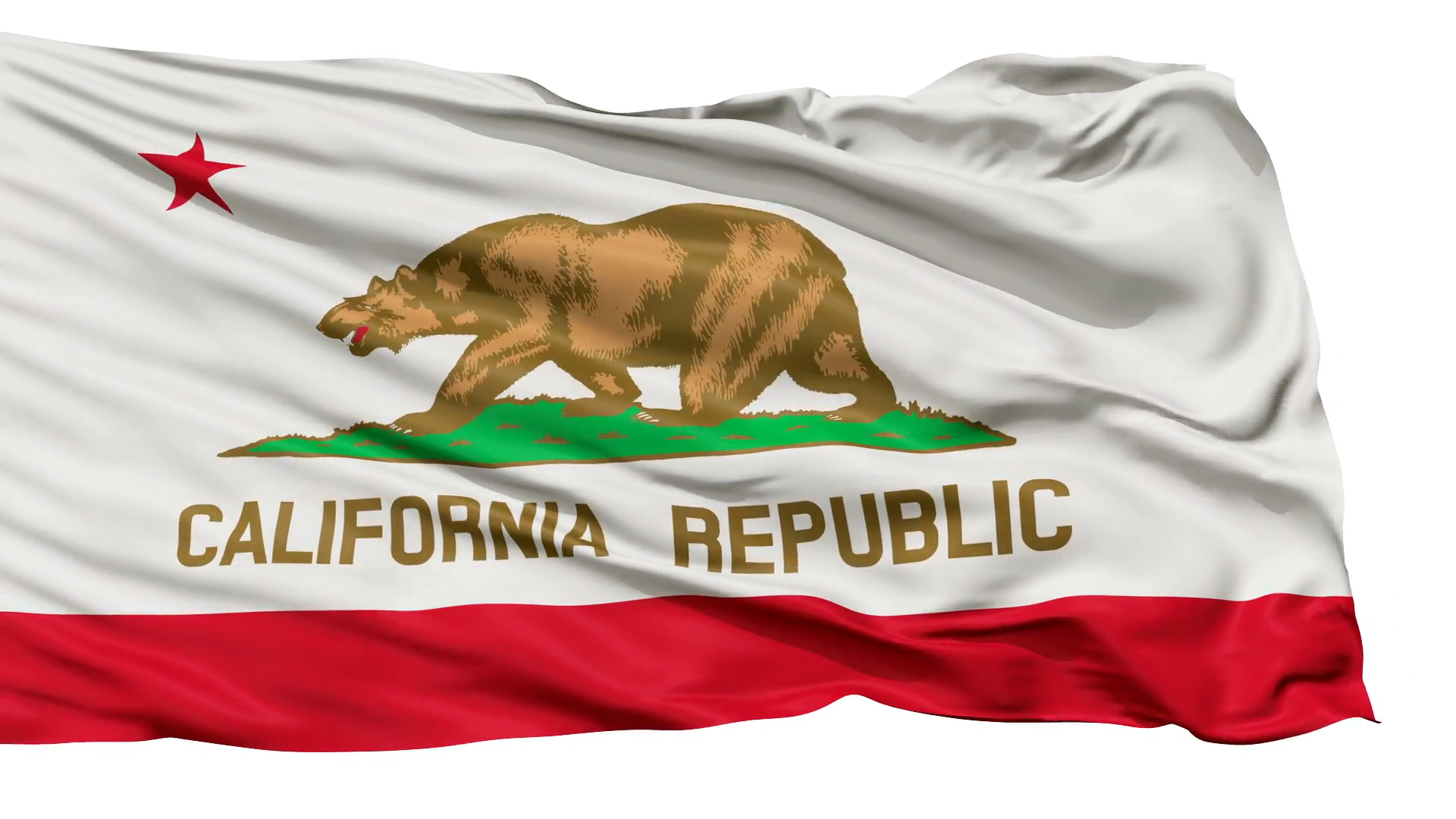 California Flag Isolated Realistic Animation Seamless - Moving California Flag , HD Wallpaper & Backgrounds