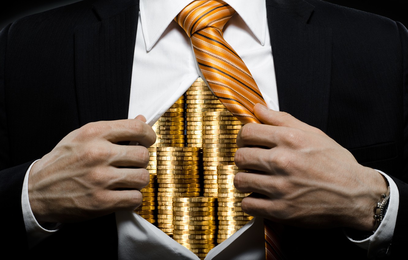 Photo Wallpaper Suit, Chest, Tie, Coins, Businessman - Corruption Money , HD Wallpaper & Backgrounds