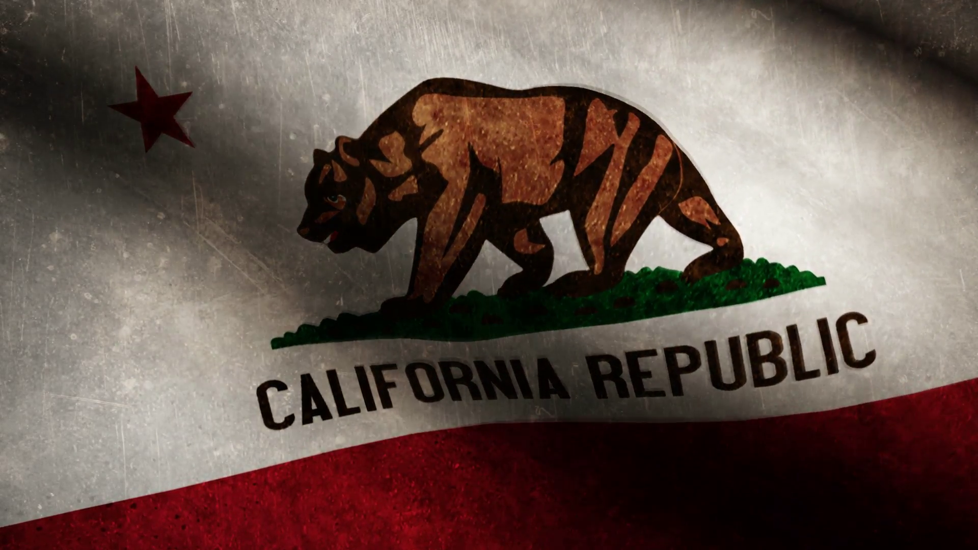 California State Flag Loop With Grunge Texture Motion - California State Flag , HD Wallpaper & Backgrounds