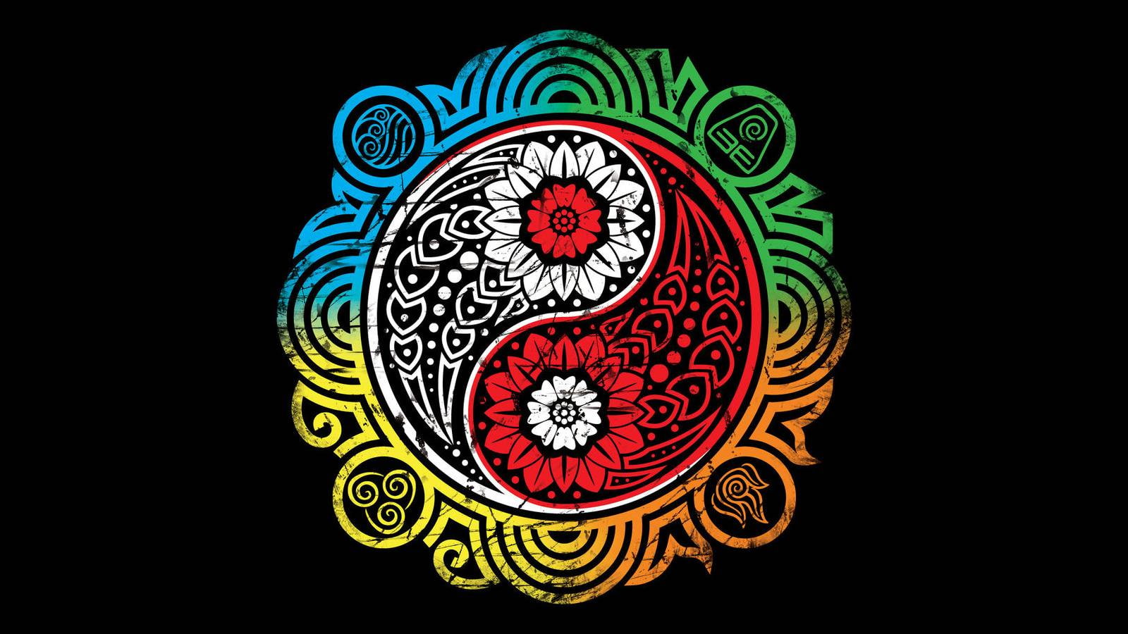 Yin Yang Logo, Taoism, Yin And Yang, Minimalism, Artwork, - Avatar The Last Airbender Yin Yang , HD Wallpaper & Backgrounds