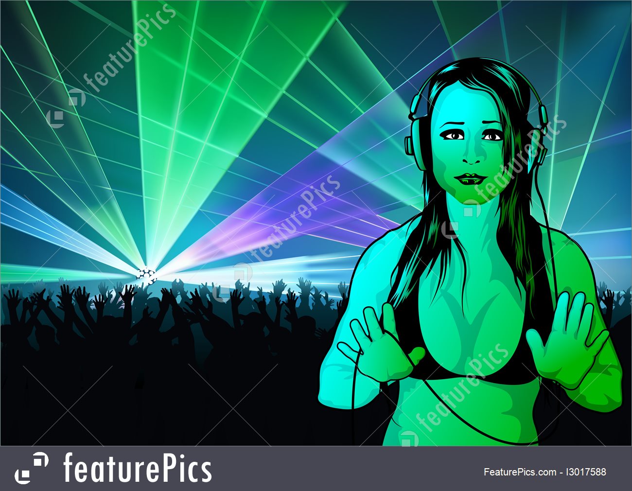 Girl Dj And Laser Show - Laser Light Show Background , HD Wallpaper & Backgrounds