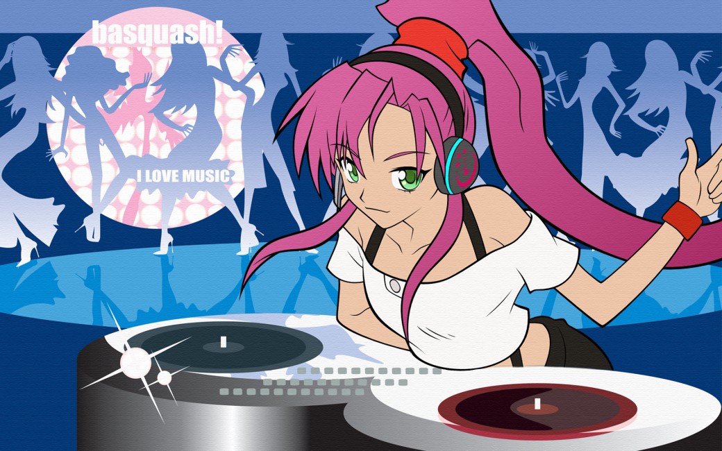 Girl Dj Headphones Records Gesture - Basquash Rouge , HD Wallpaper & Backgrounds