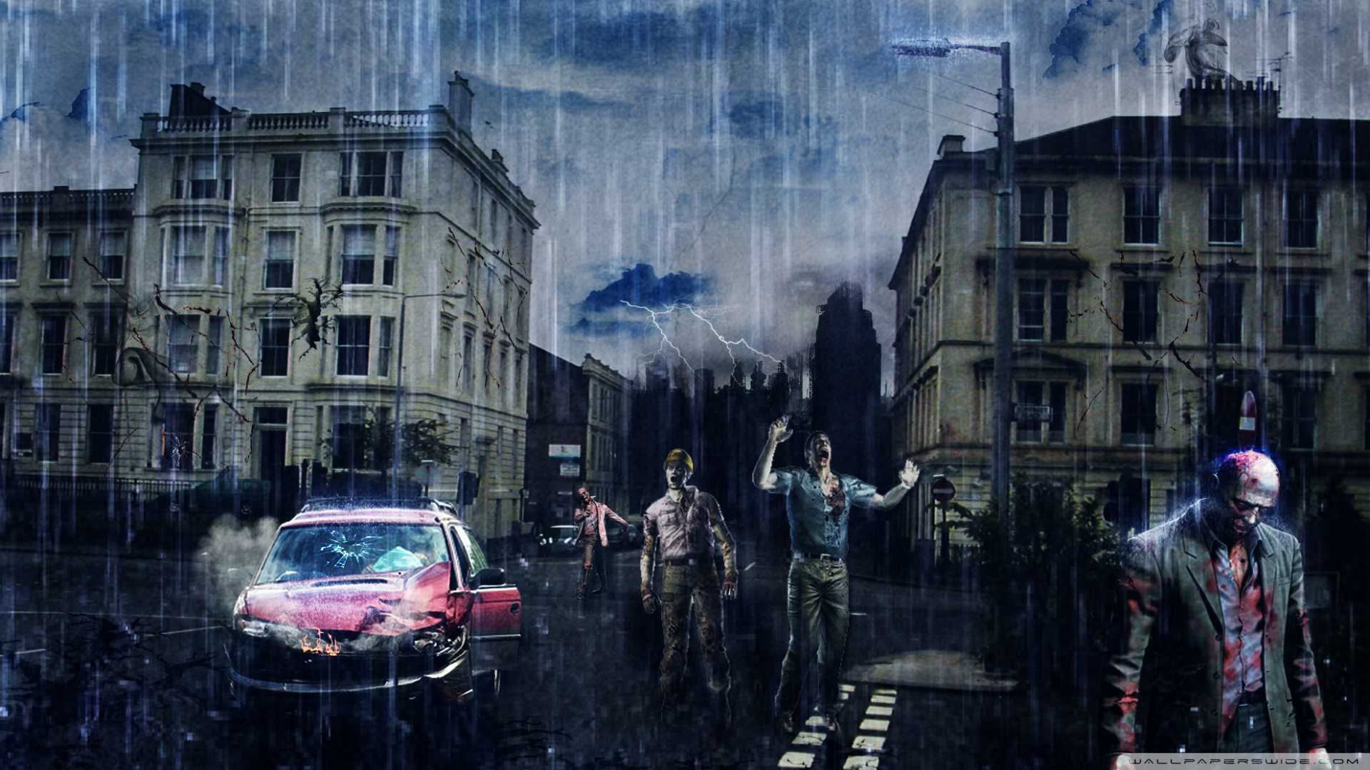 Battlefield Zombies Hd Desktop Wallpaper - Zombie Apocalypse City Background , HD Wallpaper & Backgrounds