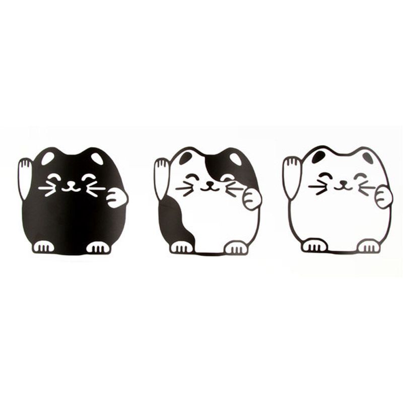 E7552 Cartoon Lucky Cat Wallpaper Wall Stickers 3 Us - Lucky Cat Black And White , HD Wallpaper & Backgrounds
