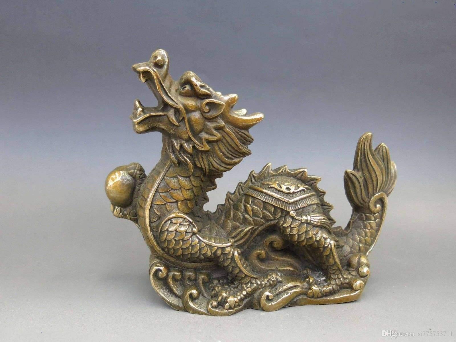2019 China Brass Copper Feng Shui Lucky Dragon Play - Bronze , HD Wallpaper & Backgrounds