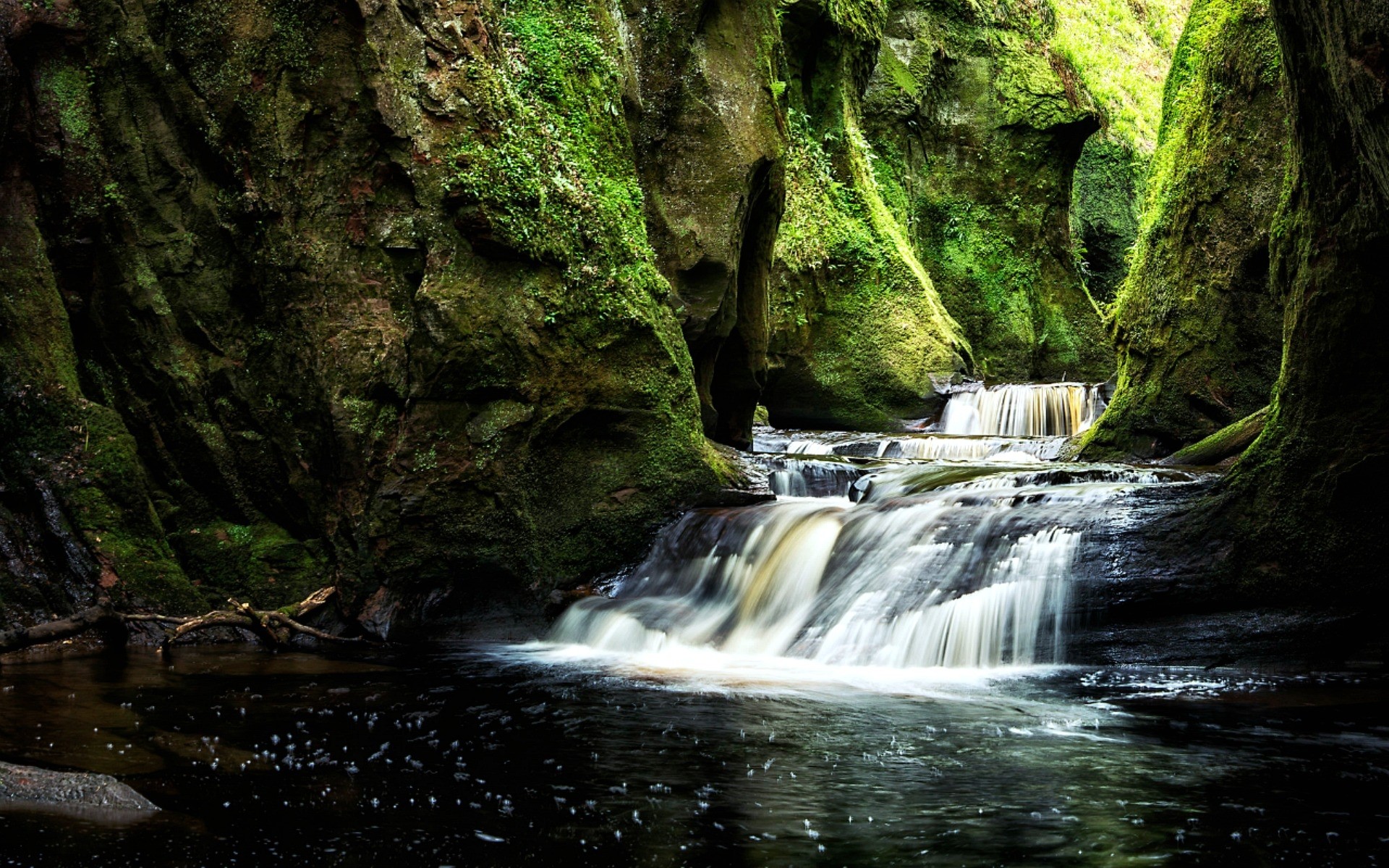 Finnich Scotland Waterfall Nature Gorge Wallpaper Free - Tributary , HD Wallpaper & Backgrounds