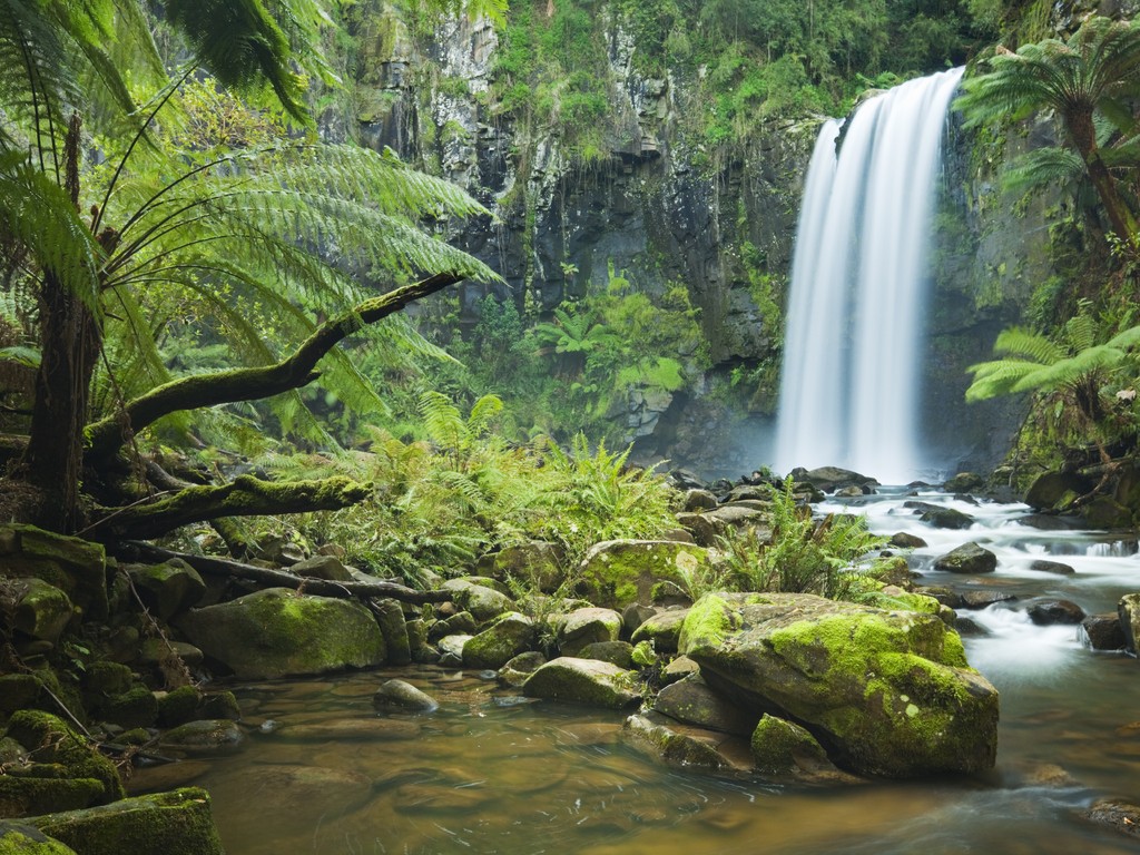 Waterfall Water Waterfalls Landscape Rocks Nature Wallpaper - Hopetoun Falls , HD Wallpaper & Backgrounds